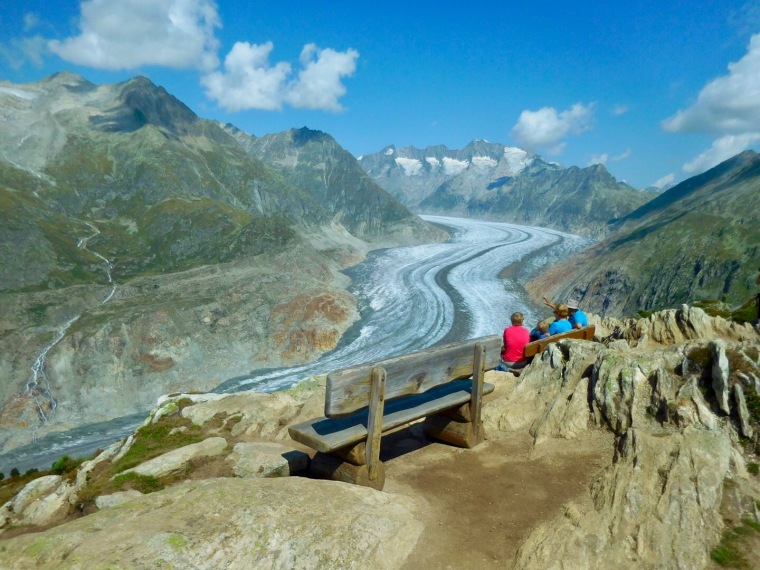 ViewPoint Moosfluh beim grossen Aletschgletscher im Wallis/Schweiz
